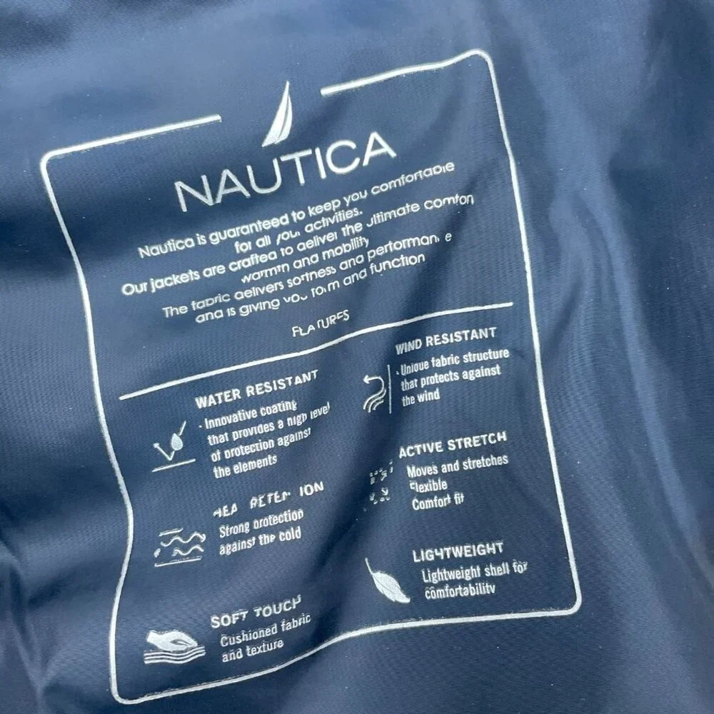 Nautica Mens XXL Navy Full Zip Jacket Polyester Shell & Lining a1039